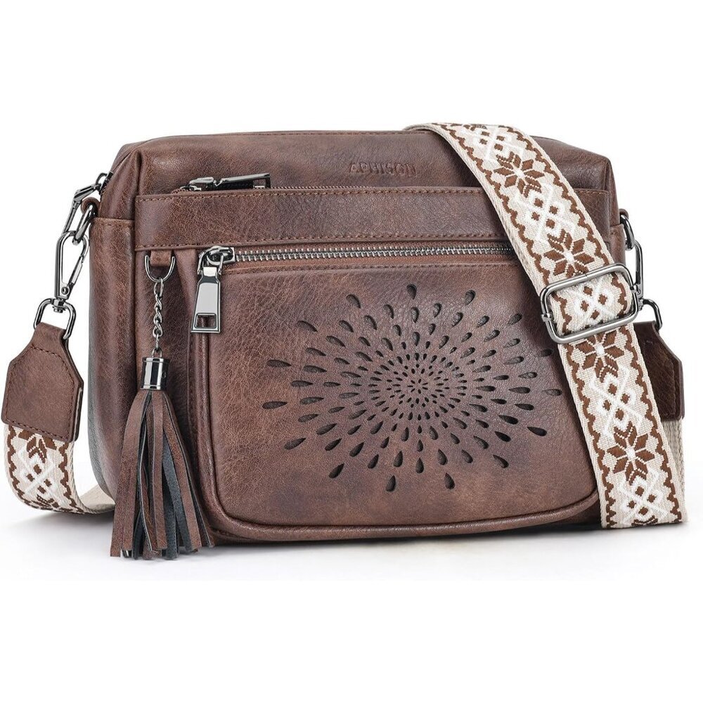 Leather Crossbody Bag Women's Small Purses Adjustable Strap Spacious Chic